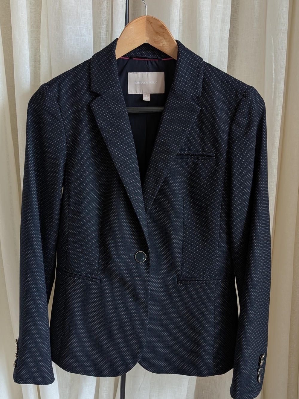 Banana Republic Factory Polka Dot Blazer in Navy & White Size 2